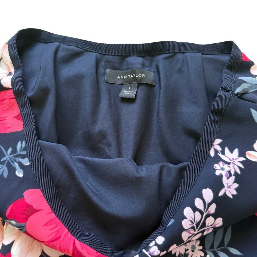 Ann Taylor Low Waist Y2k Floral Red Fairy Cottagecore A Line Midi Women Skirt 6 - Picture 5 of 8